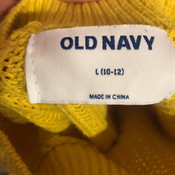 Old Navy Mustard yellow/ gold sweater kids large (10-12) - Picture 2 of 2